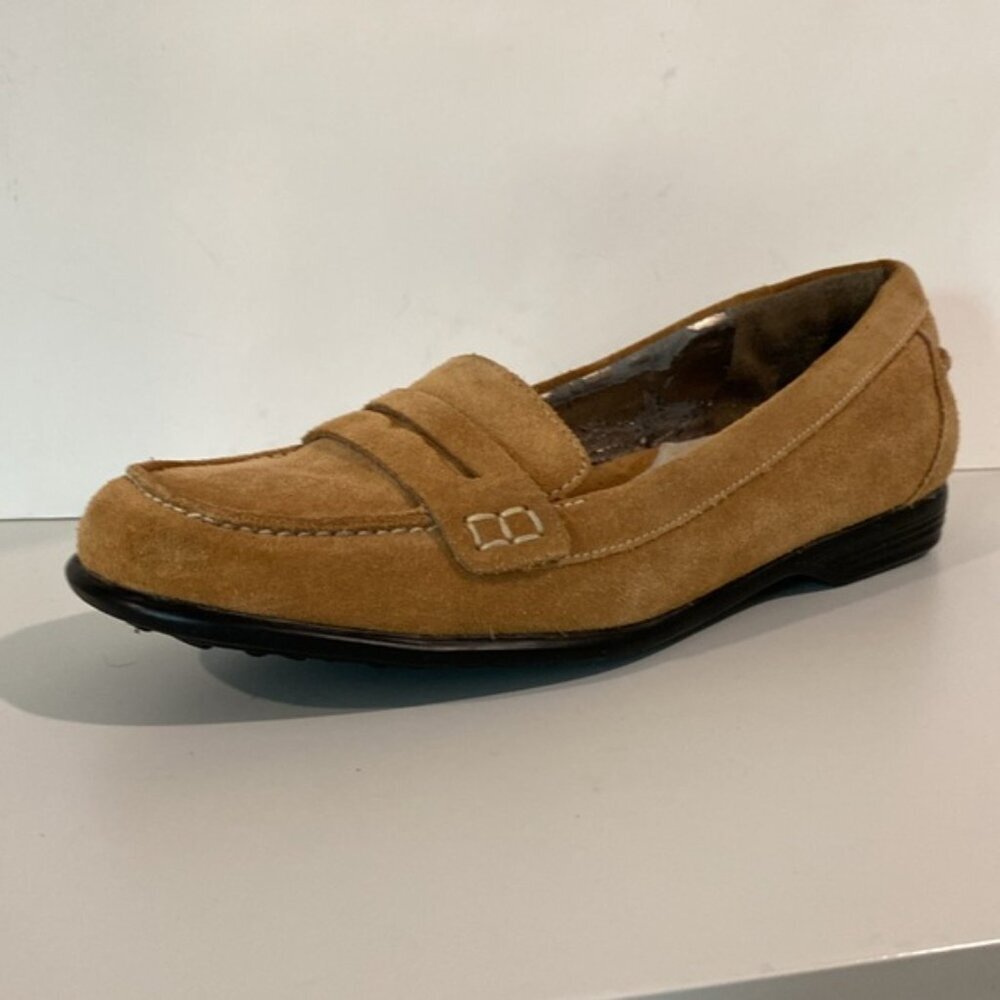 Women’s Tan Suede Penny Loafers - Picture 4 of 14